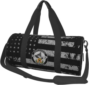 Explosives Detection K9 Travel Luggage Duffel Bag Sports Rolling Foldable Duffel Bag, Black