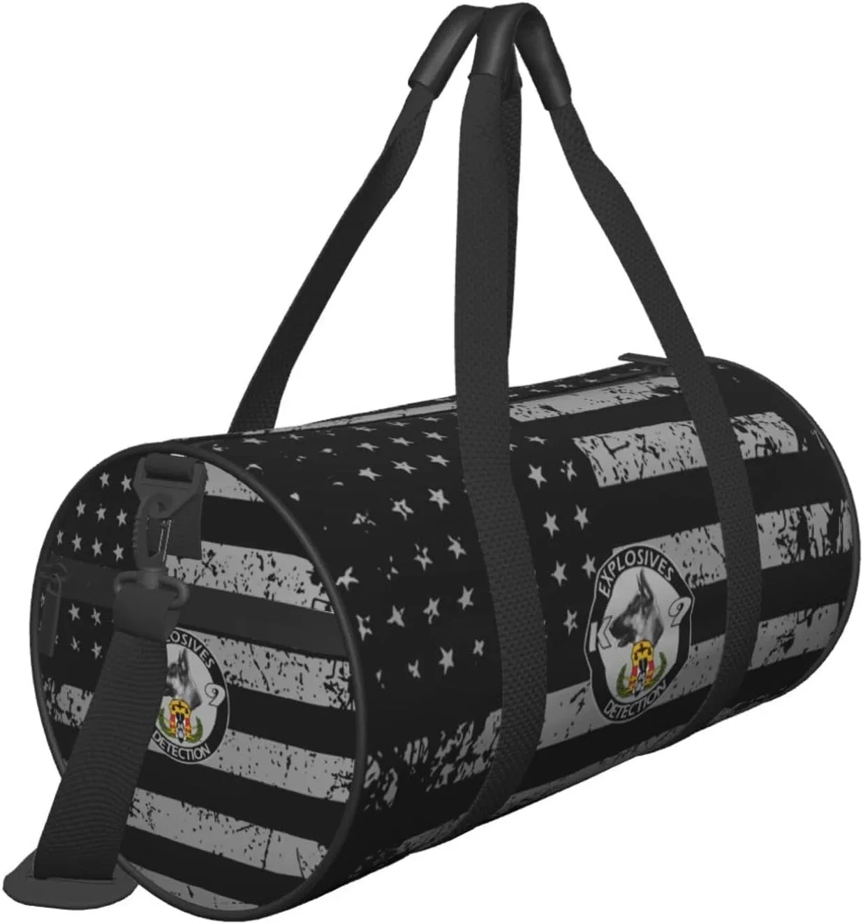 Explosives Detection K9 Travel Luggage Duffel Bag Sports Rolling Foldable Duffel Bag, Black