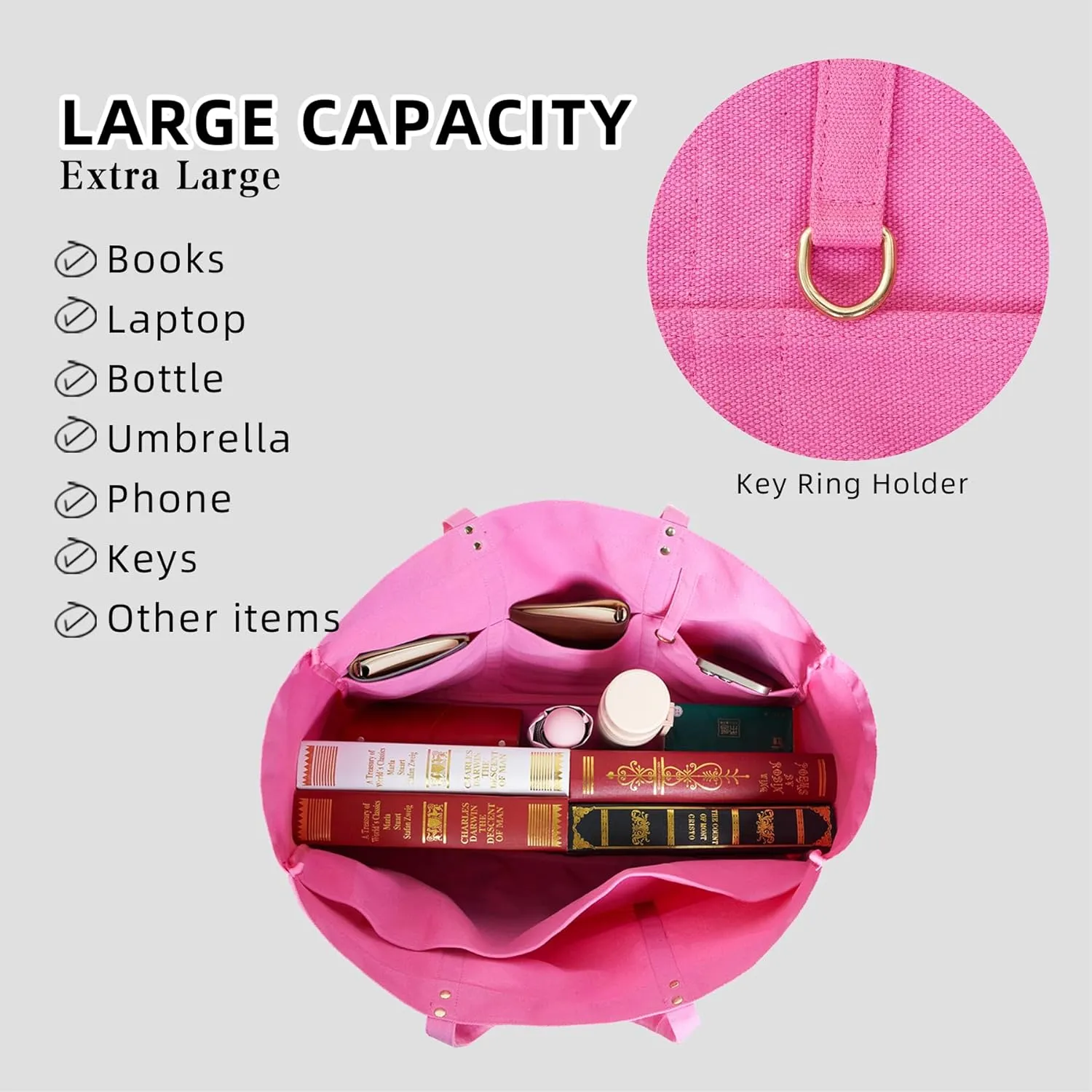Extra Large Canvas Tote Bag Large Utility Tote Bag Reusable Grocery Bags Heavy Duty for Nursing Travel Shopping