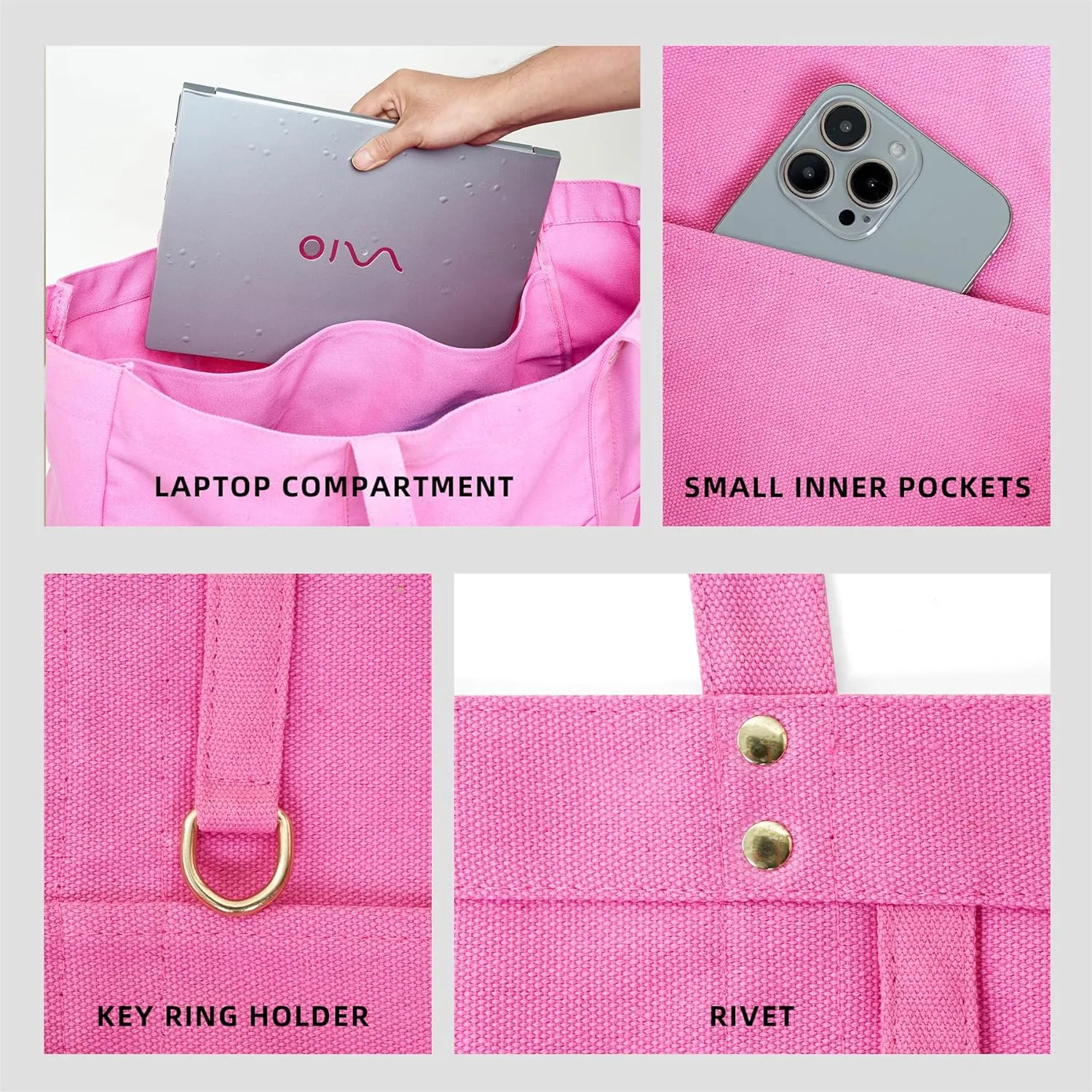 Extra Large Canvas Tote Bag Large Utility Tote Bag Reusable Grocery Bags Heavy Duty for Nursing Travel Shopping