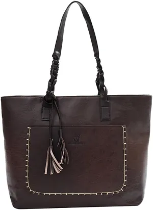 FAIME Classic Tote Bag for Women, Vegan Leather Purse Top-handle Shoulder Handbag