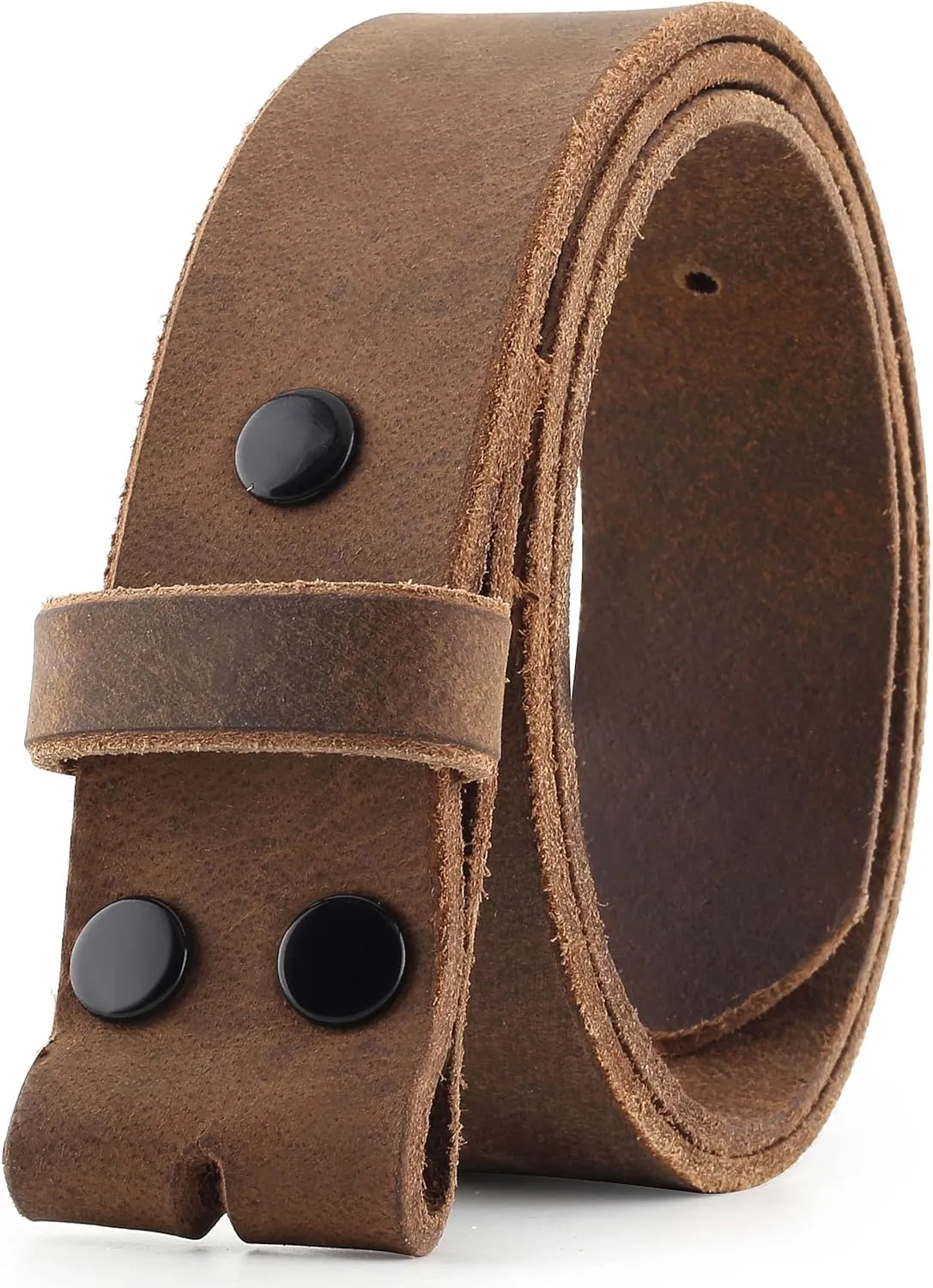 F&L CLASSIC Belt for buckle men Snap on Strap Full Grain One Piece Leather no buckle,1 1/2" Wide, Made in USA