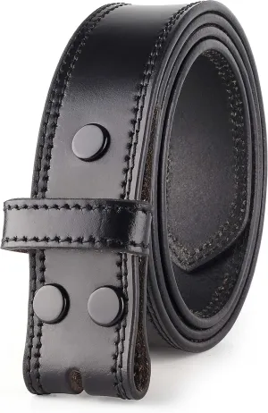 F&L CLASSIC Belt for buckle men Snap on Strap Full Grain One Piece Leather no buckle,1 1/2" Wide, Made in USA