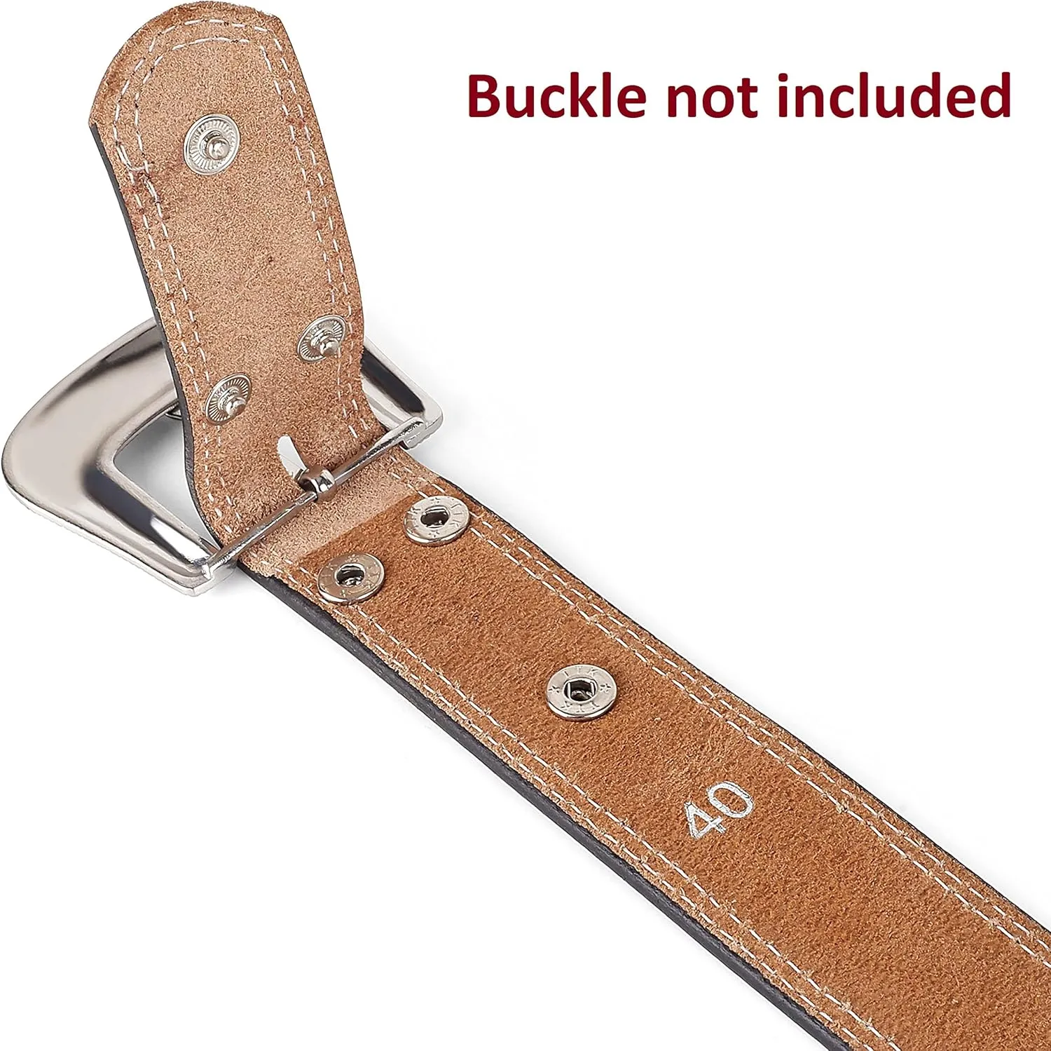 F&L CLASSIC Belt for buckle men Snap on Strap Full Grain One Piece Leather no buckle,1 1/2" Wide, Made in USA