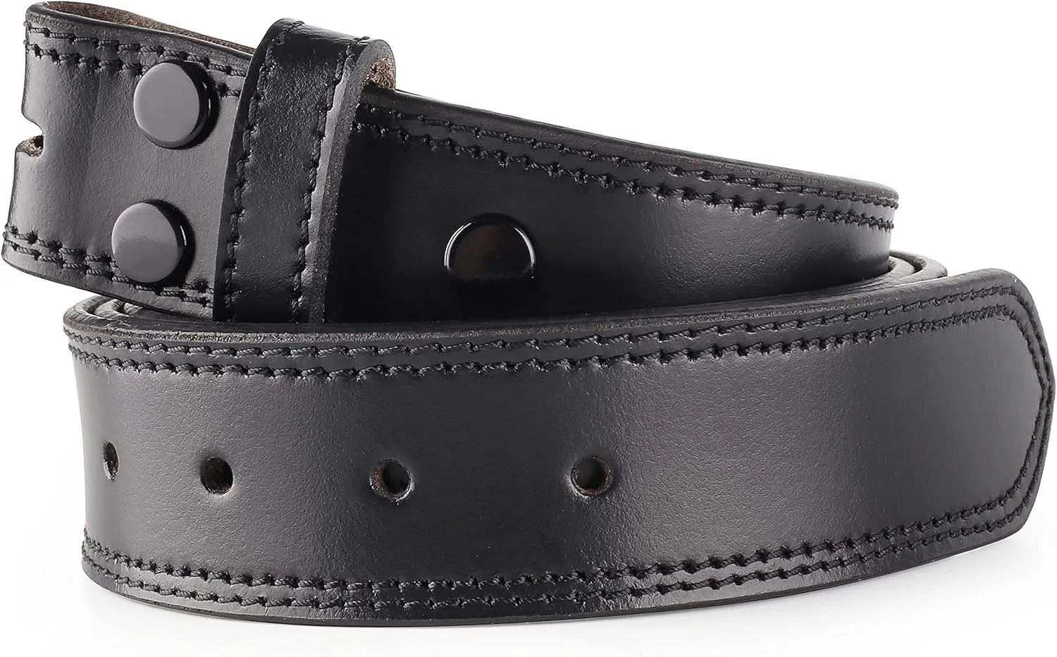 F&L CLASSIC Belt for buckle men Snap on Strap Full Grain One Piece Leather no buckle,1 1/2" Wide, Made in USA