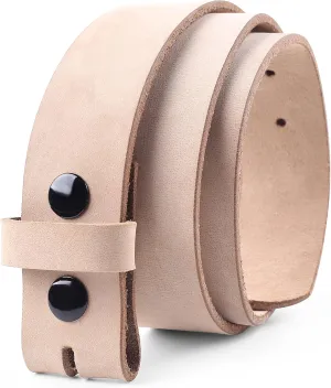 F&L CLASSIC Belt for buckle men Snap on Strap Full Grain One Piece Leather no buckle,1 1/2" Wide, Made in USA