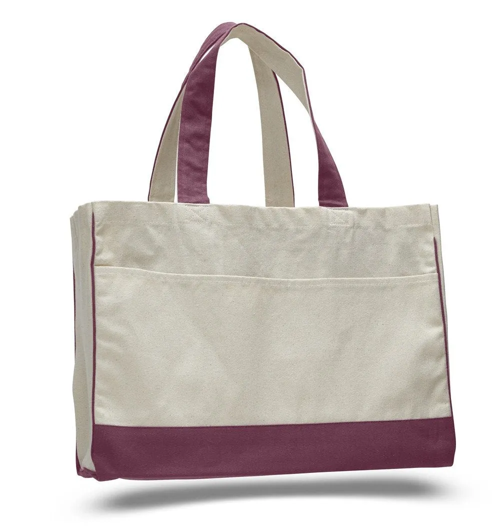 Fancy Tote Bags Canvas with Inside Zipper Pocket