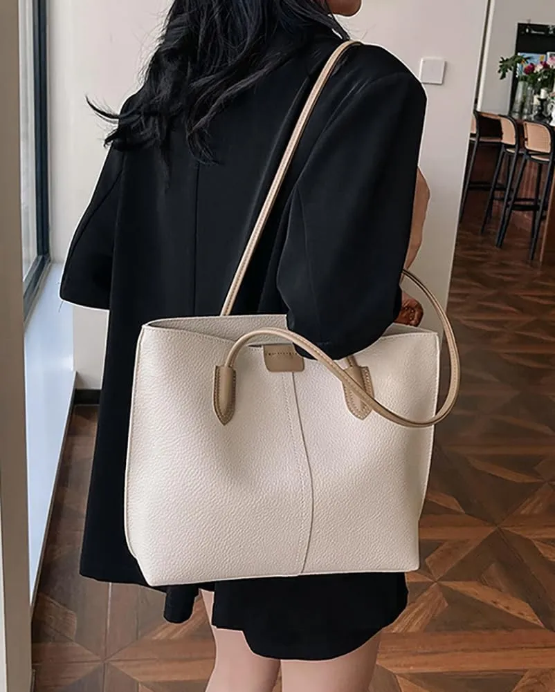 Fashion Tote Bag for Women Large PU Leather Top Handle Satchel Shoulder Purse Oversized Work Handbags