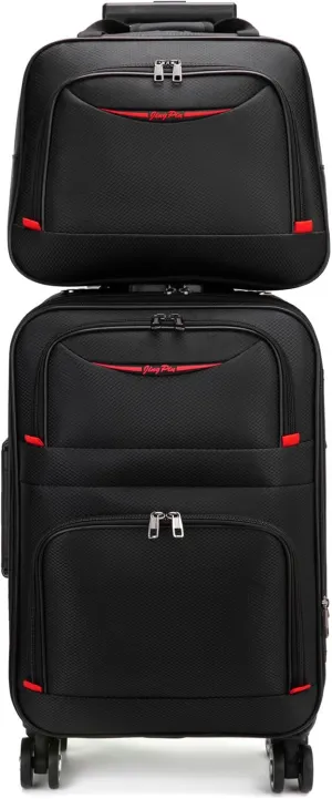 feilario 20in 2 Piece Softside Business Luggage Sets Waterproof Carry On Luggage Suitcase with Double Spinner Wheels
