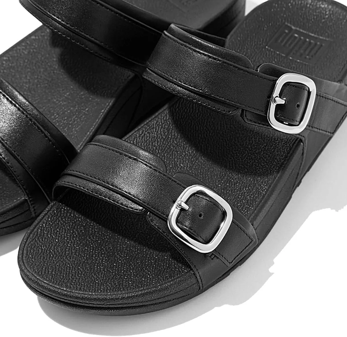 FitFlop Women's Lulu Adjustable Leather Slides Buckle