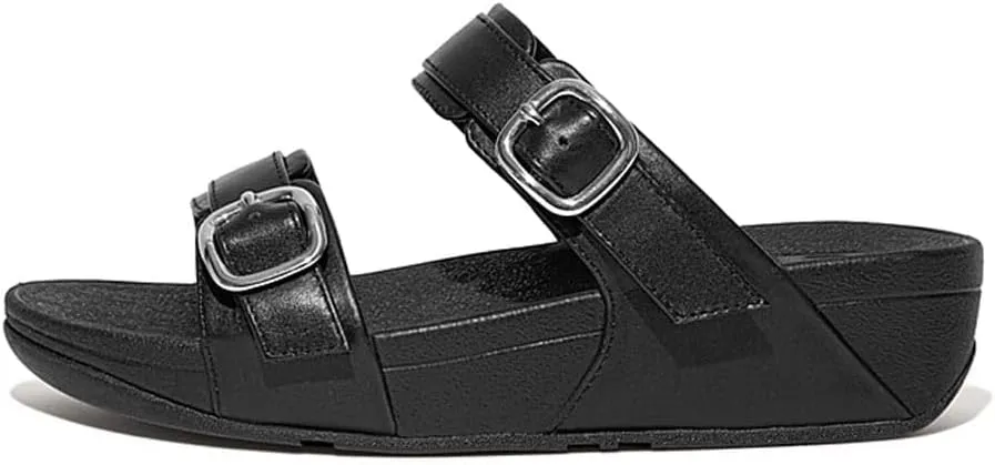 FitFlop Women's Lulu Adjustable Leather Slides Buckle