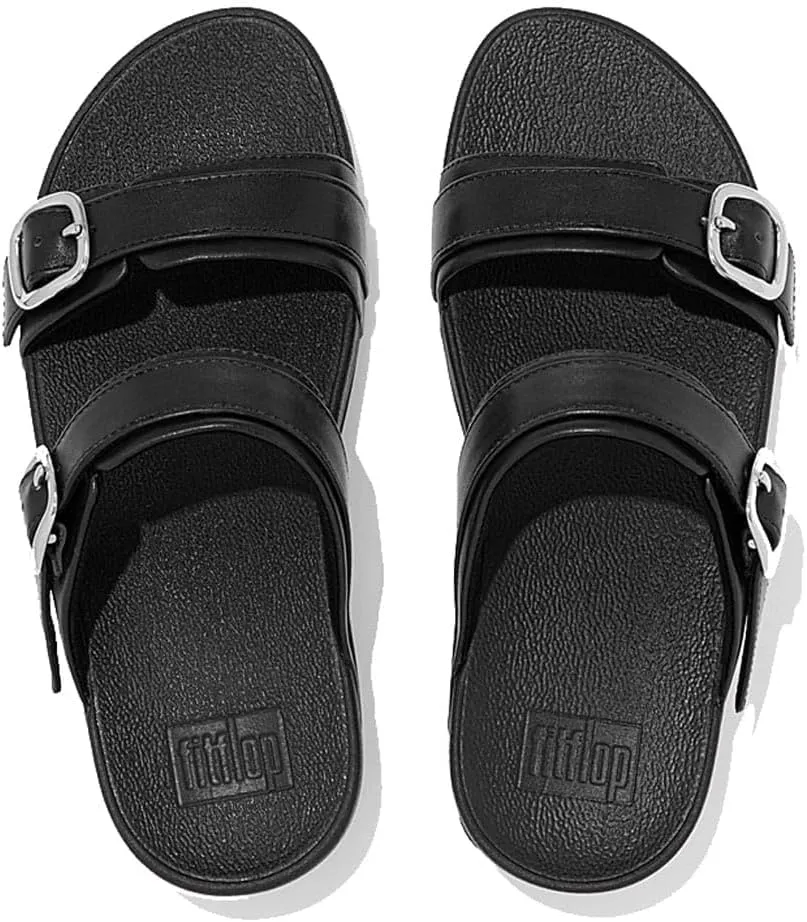 FitFlop Women's Lulu Adjustable Leather Slides Buckle
