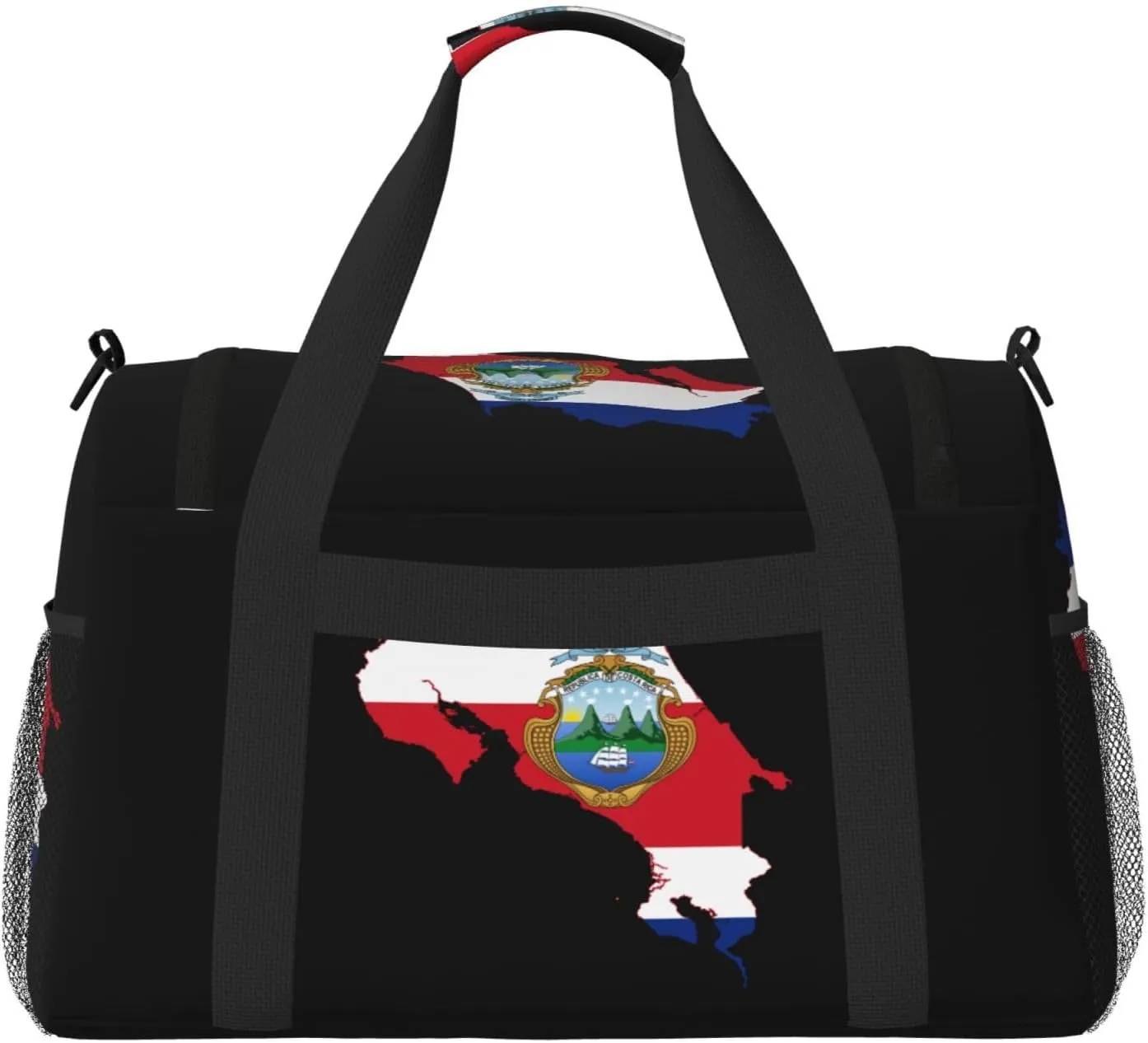 Flag Map Of Costa Rica Travel Duffel Bag Large Foldable Waterproof Overnight Bag For Beach Swim Bags Pool Sports Gym