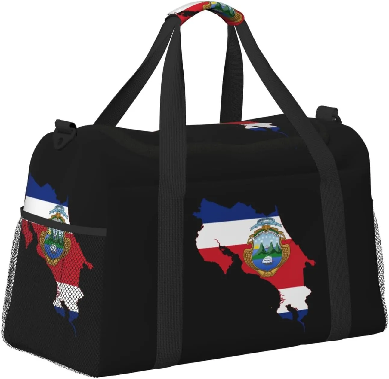 Flag Map Of Costa Rica Travel Duffel Bag Large Foldable Waterproof Overnight Bag For Beach Swim Bags Pool Sports Gym