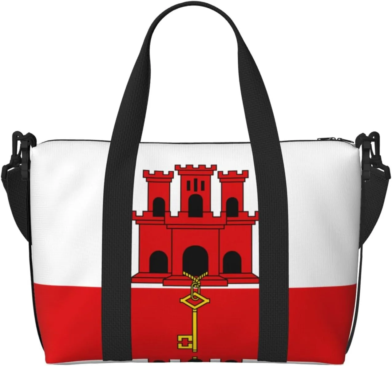 Flag of Gibraltar Hand-held messenger travel bag, suitable for work, travel, fitness, tourism, women's casual handbag with zipper,