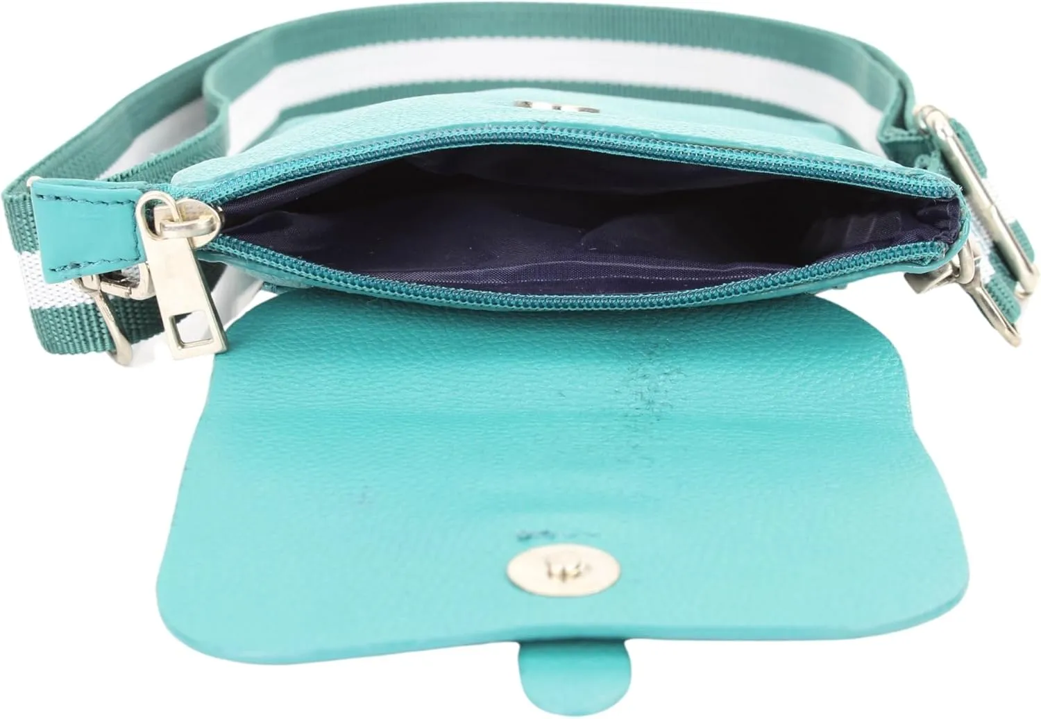 Flap Over Crossbody Bag with Adjustable Guitar Strap – Stylish Snap Closure Purse for Women – Genuine Leather