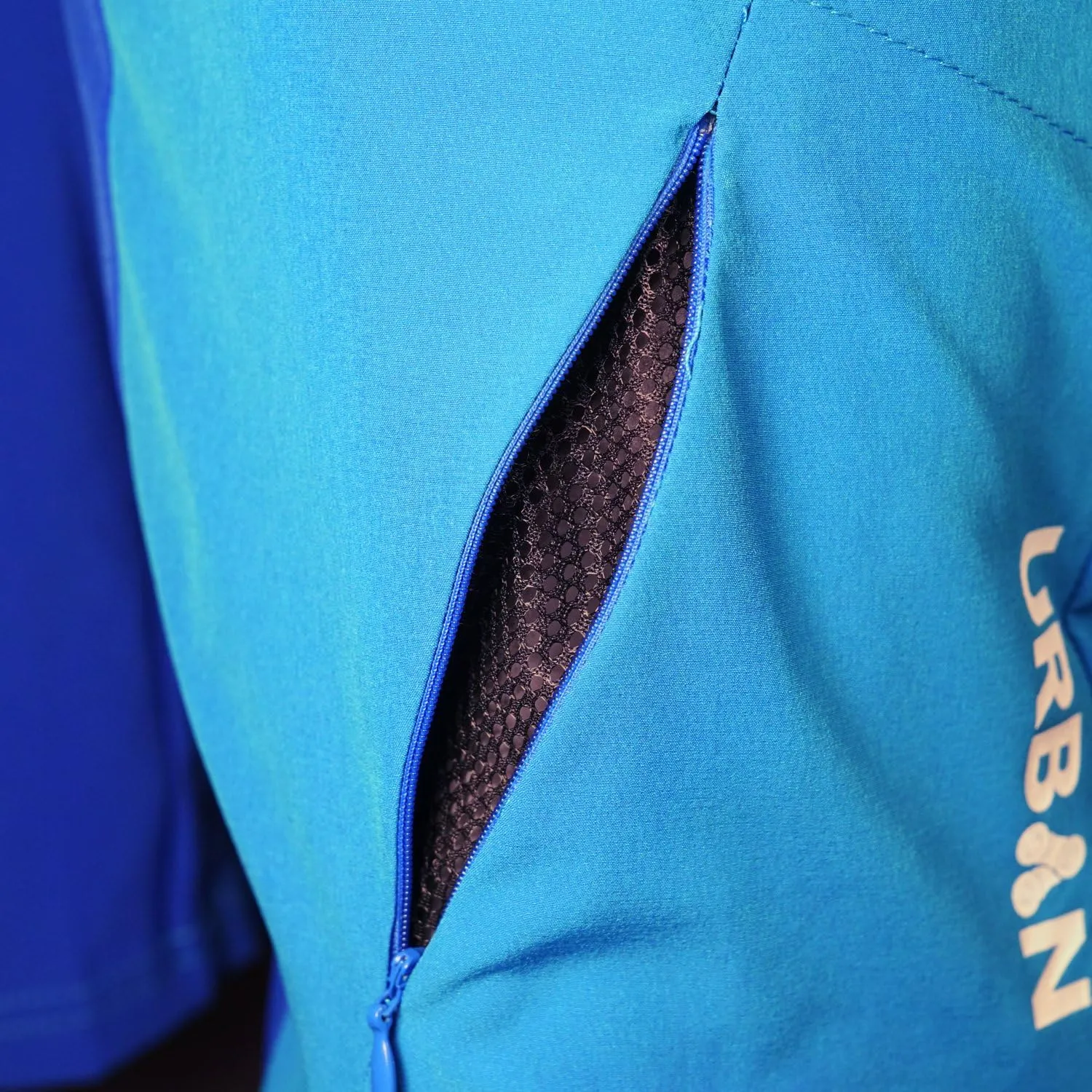Flex MTB Trail Shorts - Soft Shell Mountain Bike Shorts with Zip Pockets and Vents Blue