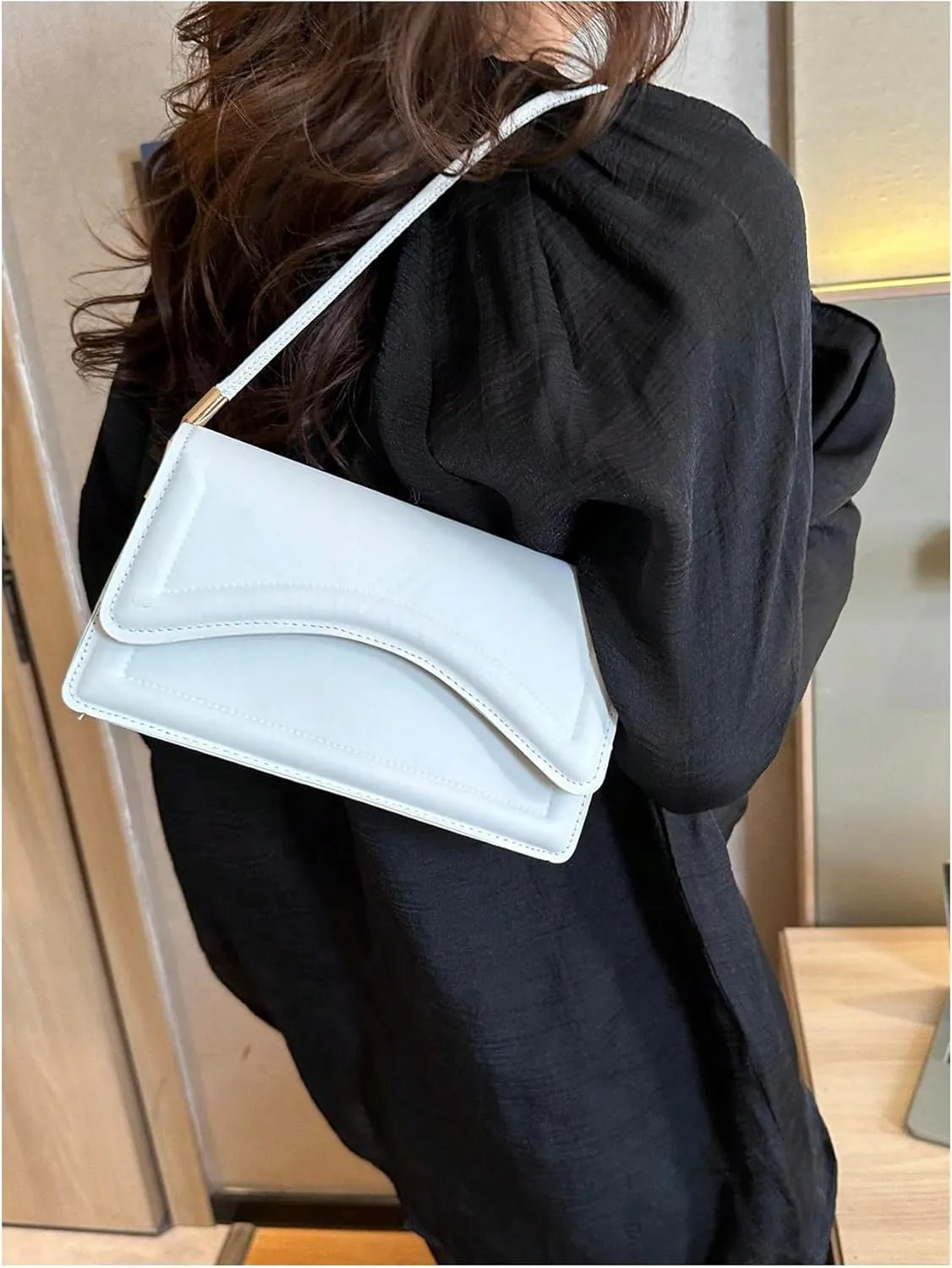 Floerns Women's Leather Shoulder Bag Retro Purse Clutch Small Tote Handbag