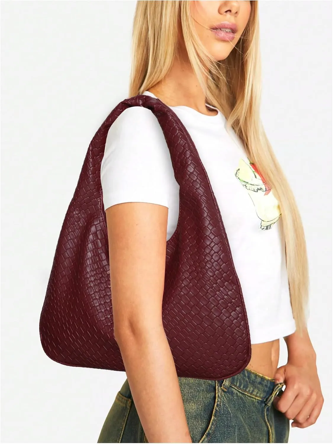 Floerns Women's Vintage Leather Tote Shoulder Handbag Top Handle Hobo Bag