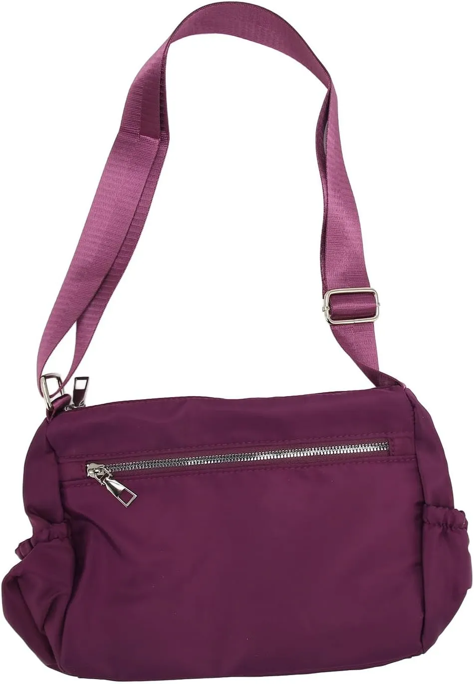 Floral Embroidered Messenger Bag Water Prevent Nylon Large Capacity Adjustable Shoulder Bag for Women