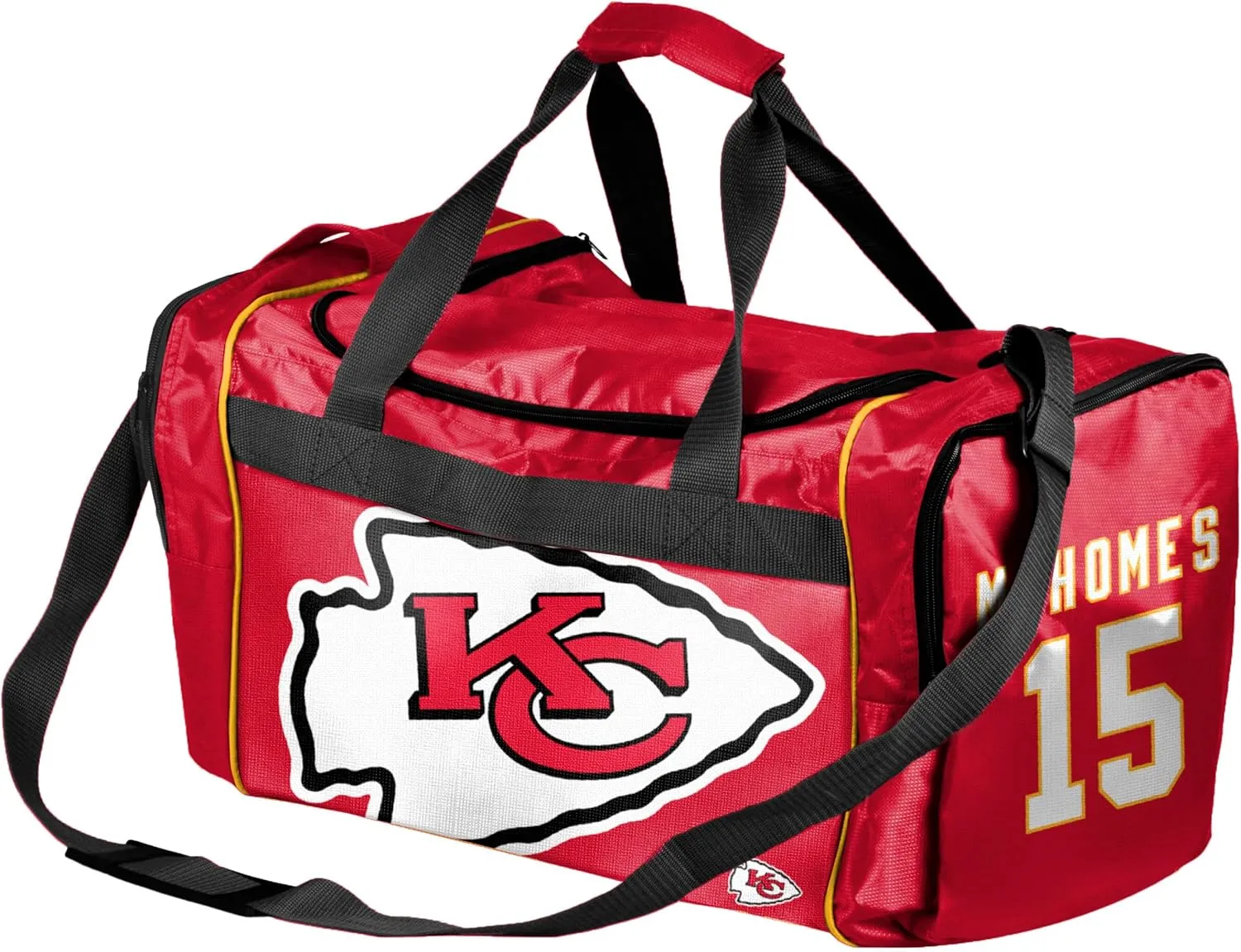 FOCO Kansas City Chiefs Official NFL Duffel Gym Bag - Patrick Mahomes #15