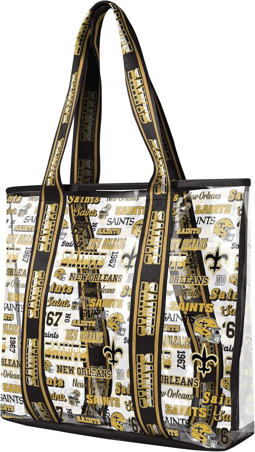 FOCO NFL Team Logo Repeat Retro Print Clear Tote Bag