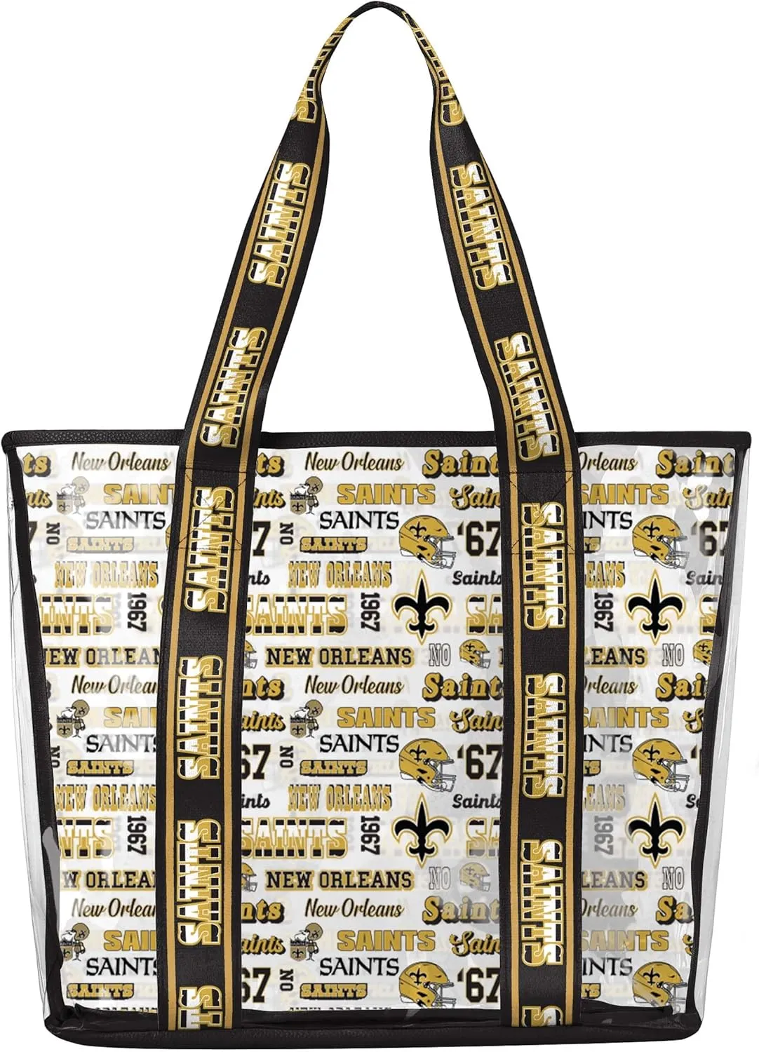 FOCO NFL Team Logo Repeat Retro Print Clear Tote Bag