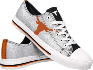 FOCO Texas Longhorns NCAA Womens Glitter Low Top Canvas Shoes - 7