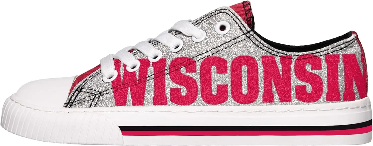 FOCO womens Ncaa College Team Logo Fashion Low Top Canvas Sneakers Shoes