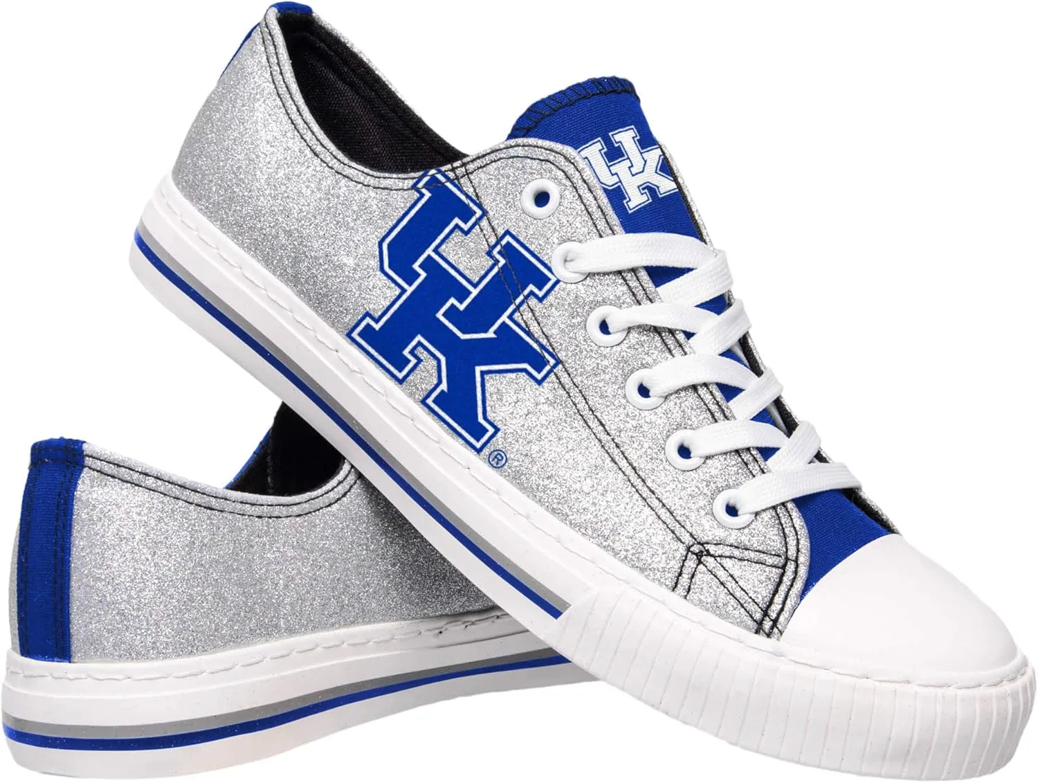 FOCO womens Ncaa College Team Logo Fashion Low Top Canvas Sneakers Shoes