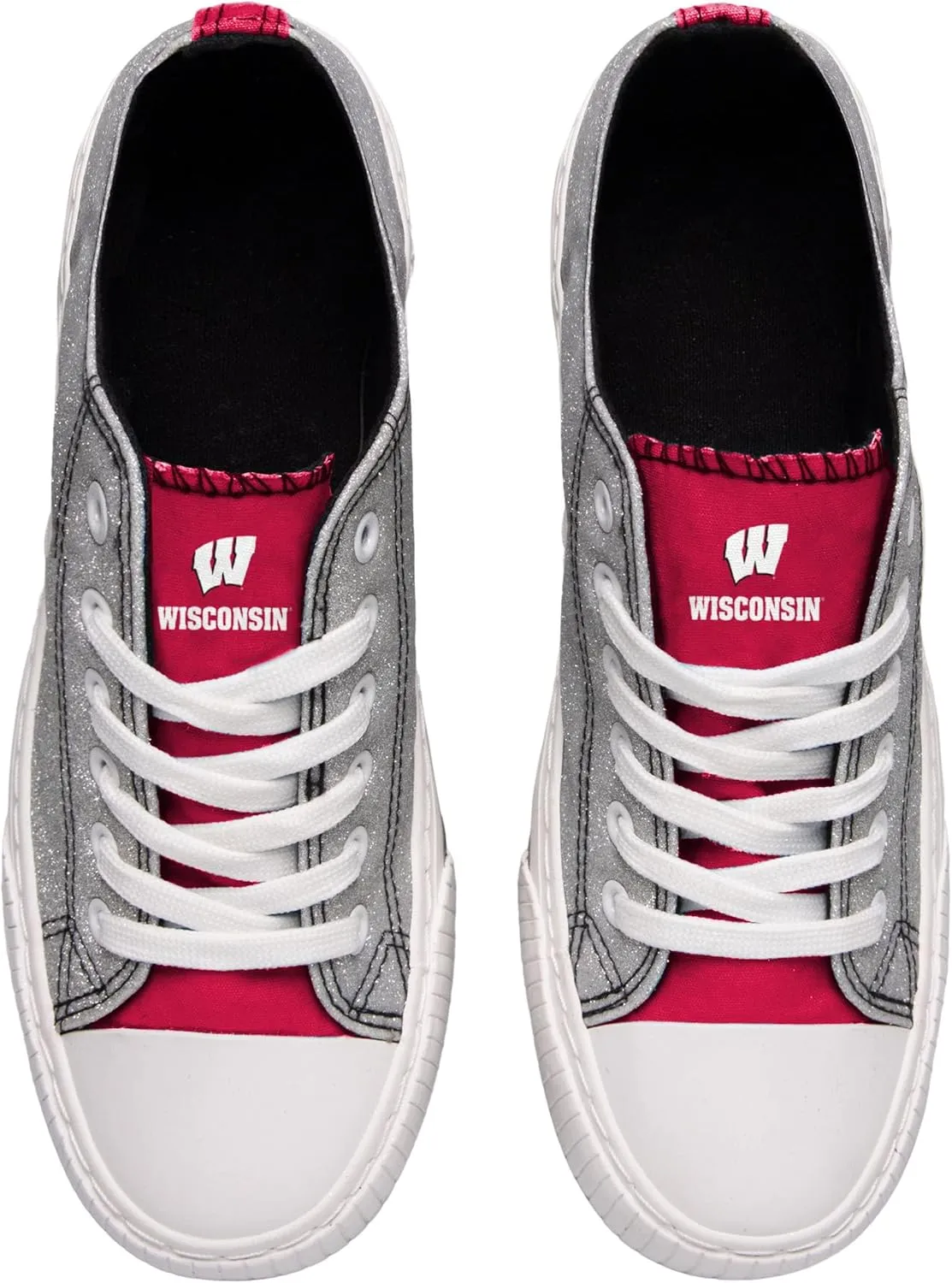 FOCO womens Ncaa College Team Logo Fashion Low Top Canvas Sneakers Shoes