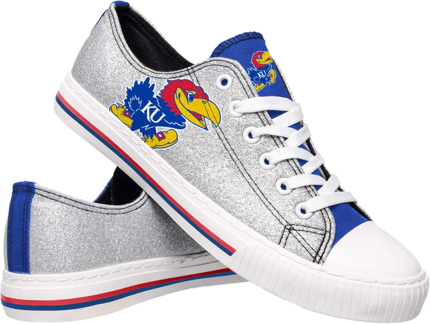 FOCO womens Ncaa College Team Logo Fashion Low Top Canvas Sneakers Shoes