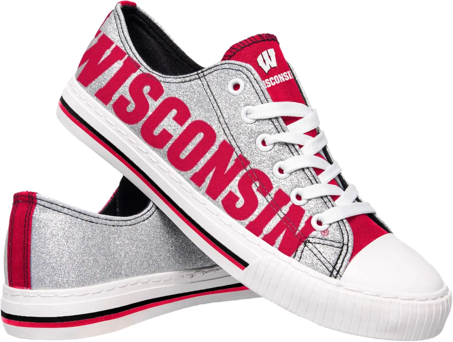 FOCO womens Ncaa College Team Logo Fashion Low Top Canvas Sneakers Shoes