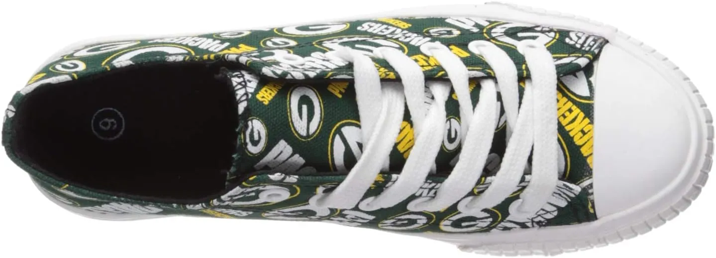 FOCO Women's NFL Team Logo Ladies Fashion Glitter Low Top Canvas Sneakers Shoes Dallas Cowboys Shoes-10/XXL