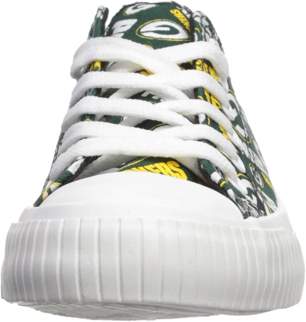 FOCO Women's NFL Team Logo Ladies Fashion Glitter Low Top Canvas Sneakers Shoes Dallas Cowboys Shoes-10/XXL