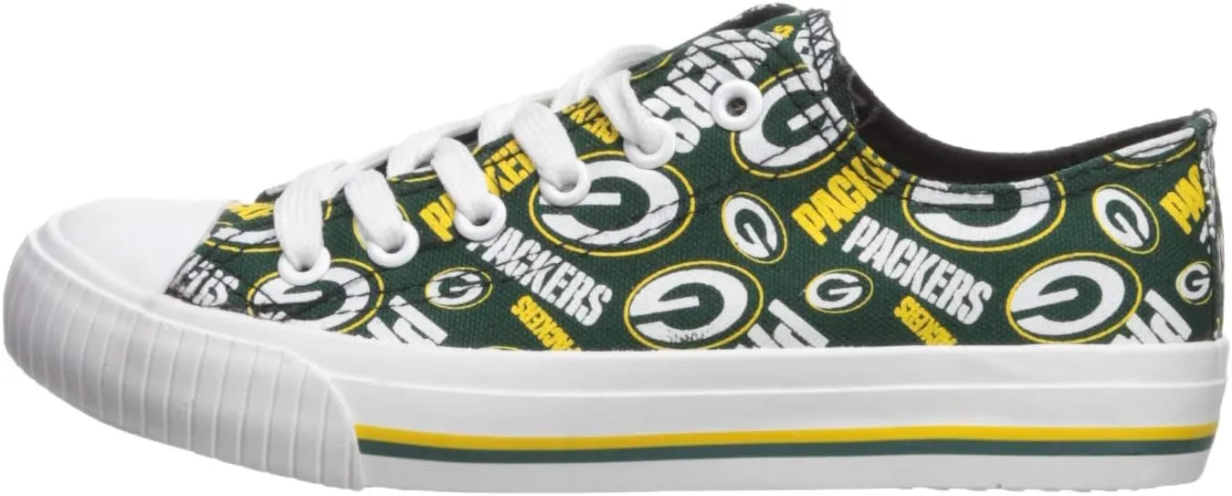 FOCO Women's NFL Team Logo Ladies Fashion Glitter Low Top Canvas Sneakers Shoes Dallas Cowboys Shoes-10/XXL