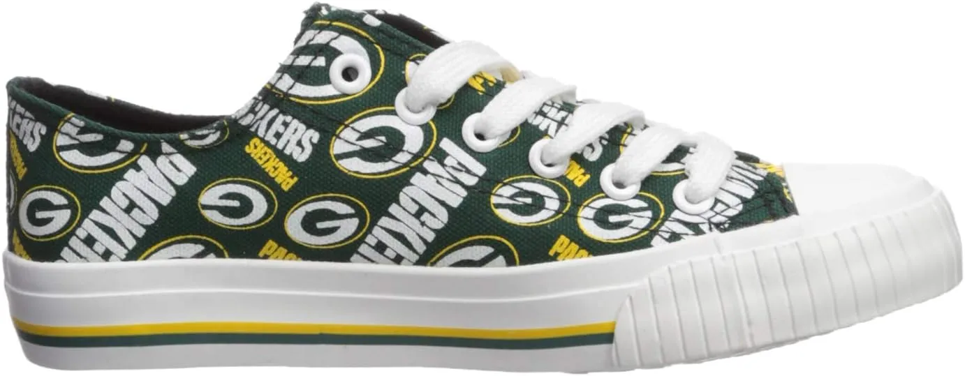 FOCO Women's NFL Team Logo Ladies Fashion Glitter Low Top Canvas Sneakers Shoes Dallas Cowboys Shoes-10/XXL