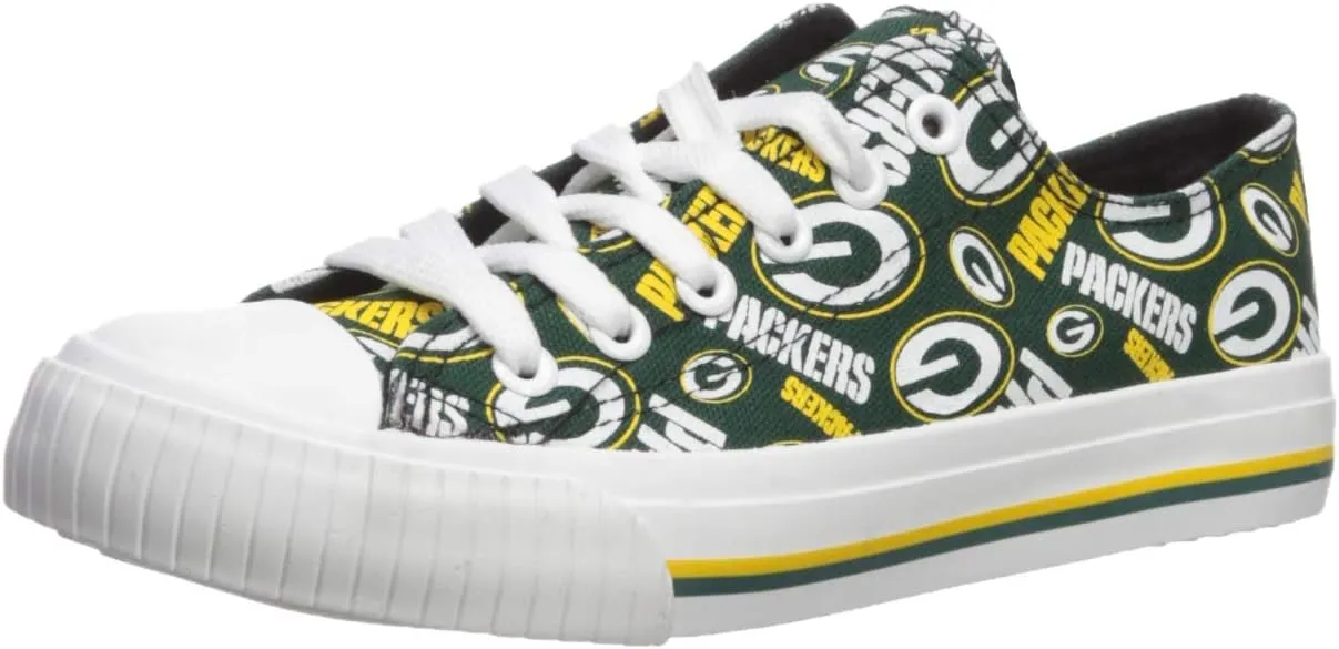 FOCO Women's NFL Team Logo Ladies Fashion Glitter Low Top Canvas Sneakers Shoes Dallas Cowboys Shoes-10/XXL
