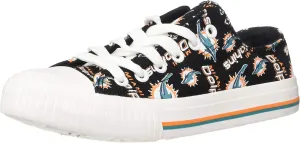 FOCO Women's NFL Team Logo Ladies Fashion Repeat Print Low Top Canvas Sneakers Shoes