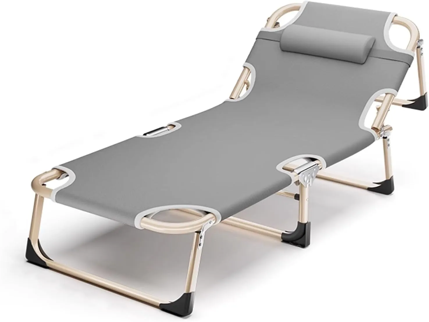 Folding Camping Cot Bed for Adults 4-Position Backrest Adjustment, Portable Folding Bed 75cm Bed Width, max Loading 551lbs