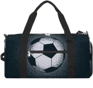 Football Pattern Sports Tote Gym Bag for Women Men, Overnight Bag with Shoe Compartment Water Resistant