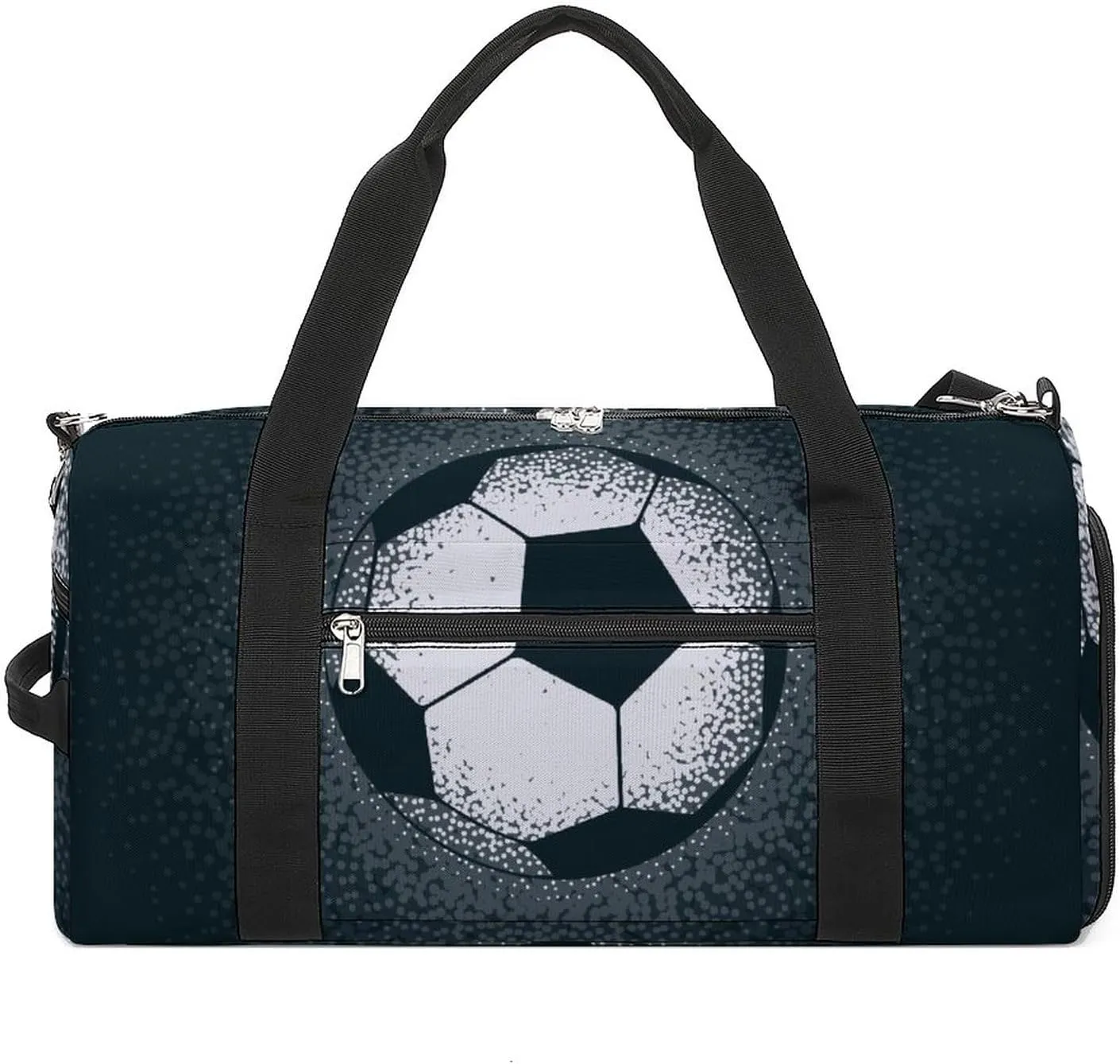 Football Pattern Sports Tote Gym Bag for Women Men, Overnight Bag with Shoe Compartment Water Resistant