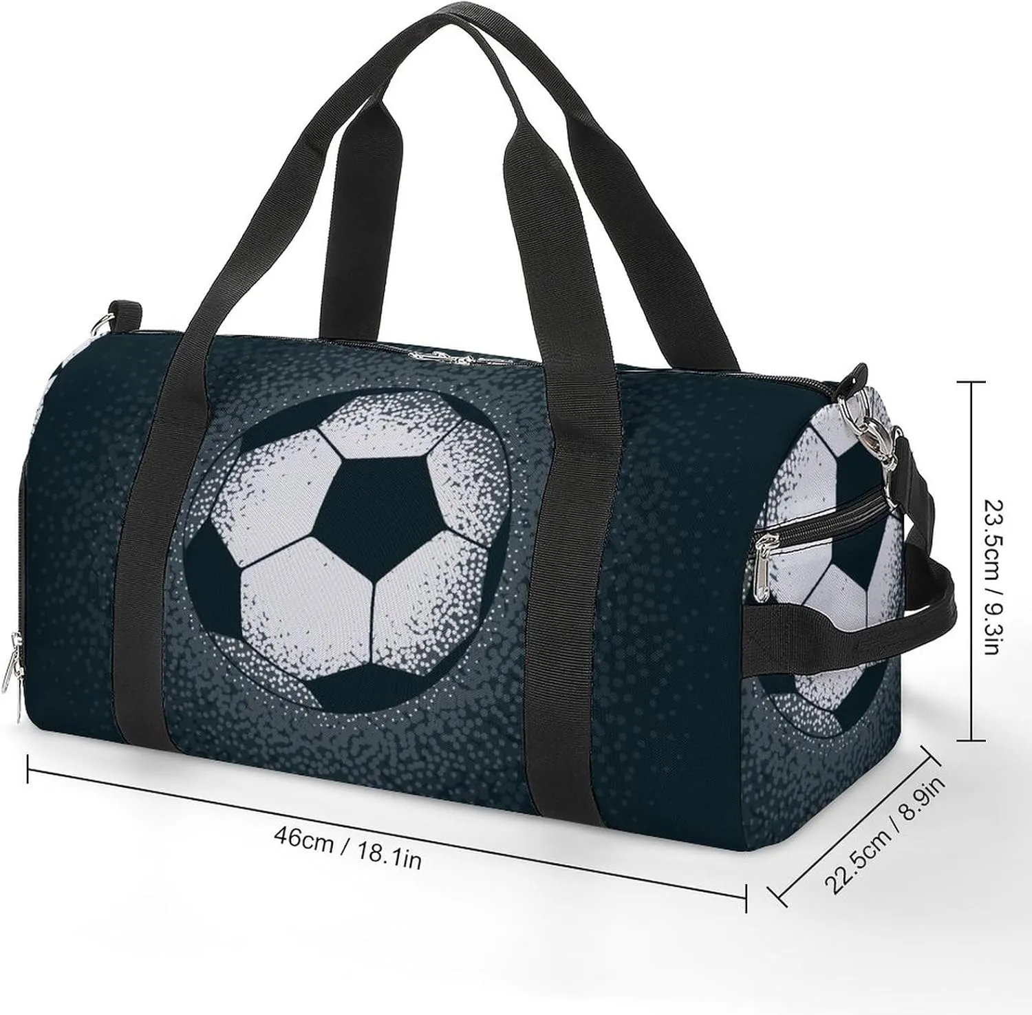 Football Pattern Sports Tote Gym Bag for Women Men, Overnight Bag with Shoe Compartment Water Resistant