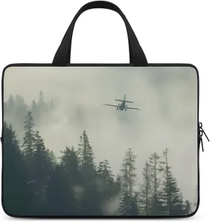Forest Airplane Fog Laptop Bag Laptop Case Computer Messenger Bag with Adjustable Shoulder Strap