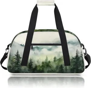 Forest Tree Small Gym Bag 18 inch Carry On Duffel Bag for Weekender Travel Sports Workout Yoga Gymnastics Dance Ballet