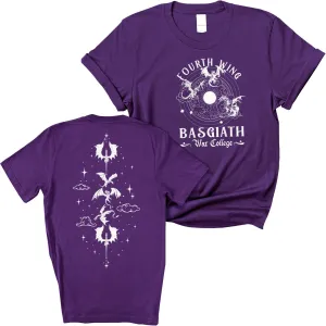 Fourth Wing Shirt - Vintage Basgiath War College 2 Sided Shirt, Dragon Rider Fourth Wing Bookish Shirt