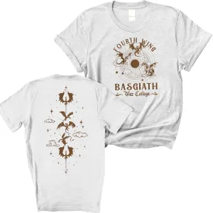 Fourth Wing Shirt - Vintage Basgiath War College 2 Sided Shirt, Dragon Rider Fourth Wing Bookish Shirt