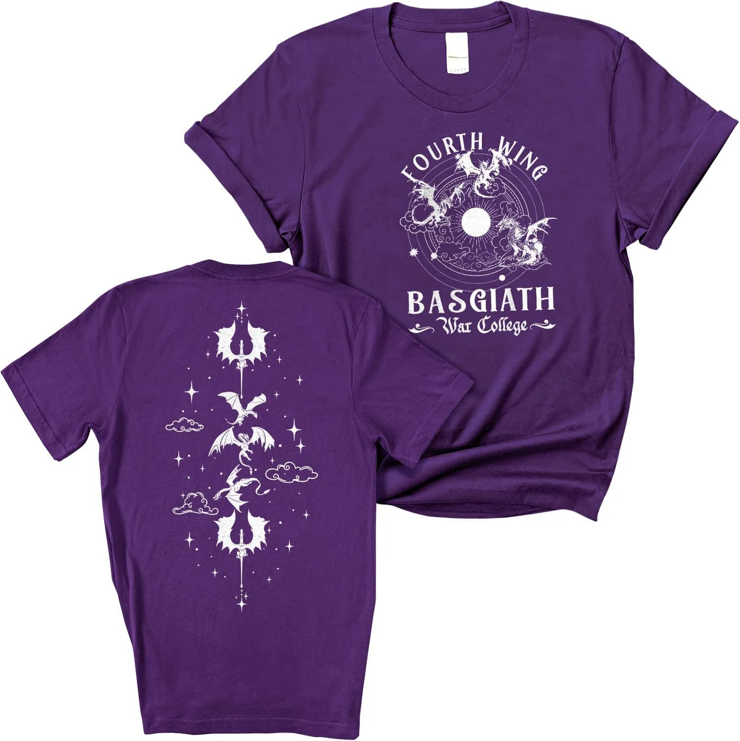 Fourth Wing Shirt - Vintage Basgiath War College 2 Sided Shirt, Dragon Rider Fourth Wing Bookish Shirt