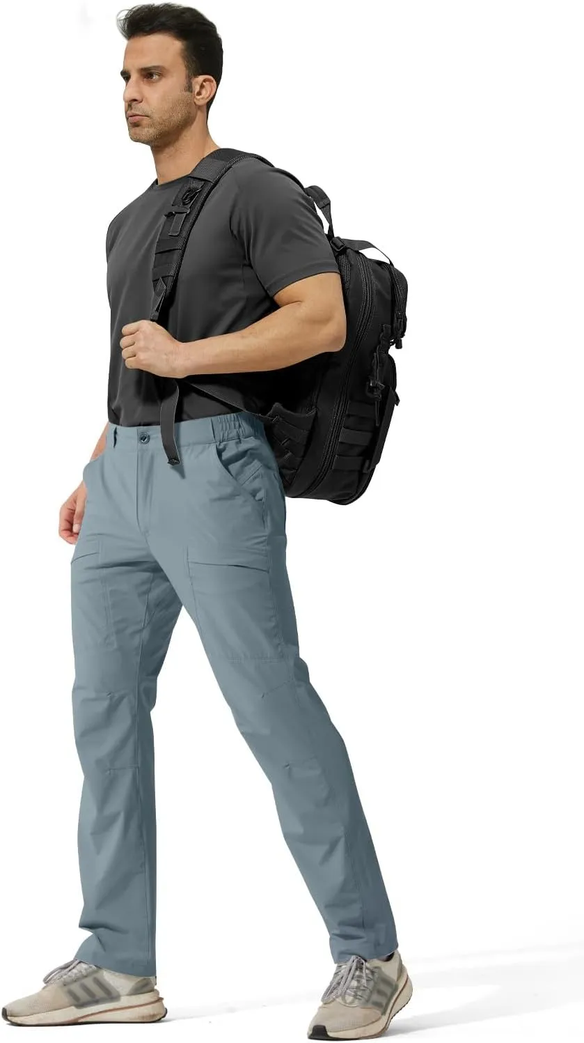 FREE SOLDIER Men's Outdoor Cargo Hiking Pants with Belt Lightweight Waterproof Quick Dry Tactical Pants Nylon Spandex
