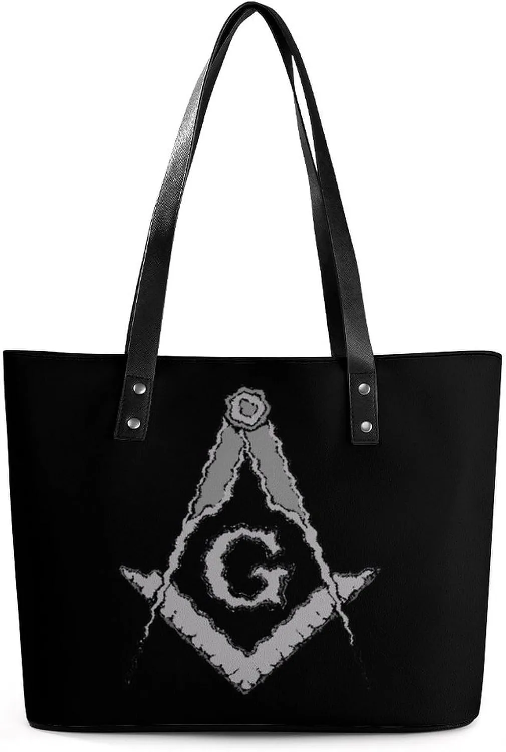 Freemason Sign Women's Tote Shoulder Bag Handbag Top Handle Leather 29 * 34 * 14cm